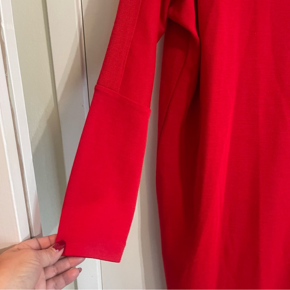 Liz Claiborne Vintage Red Long Sleeve Dress with Button Accents & Shoulder Pads - Picture 7 of 10